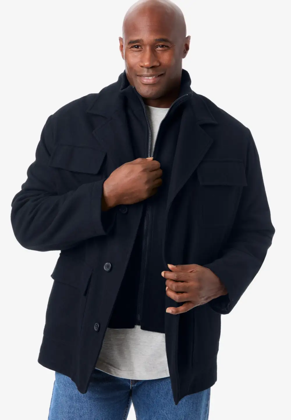 Multi-pocket Wool Inset Jacket