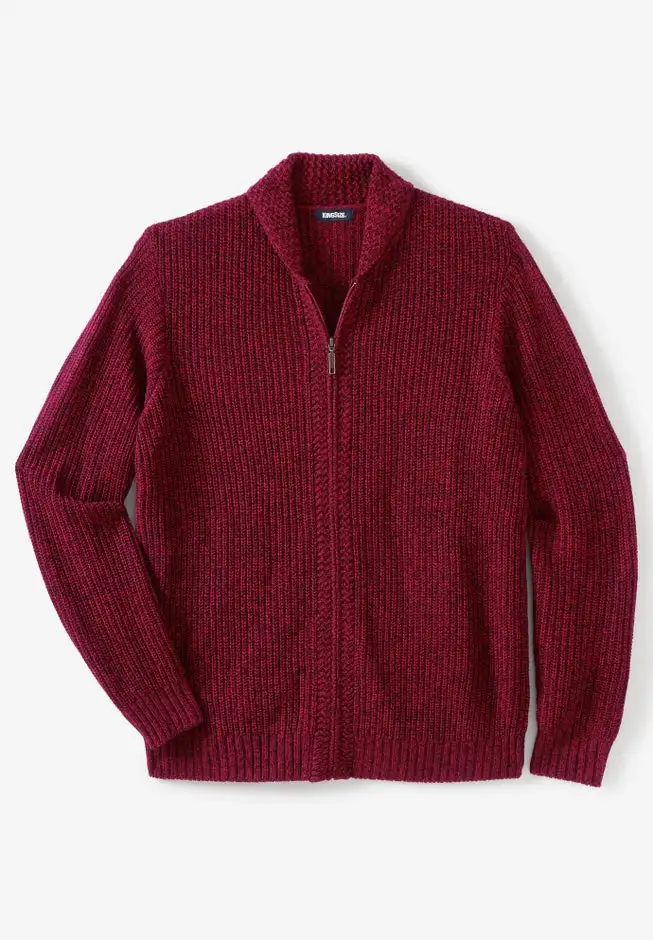 Shaker Knit Zip-Front Cardigan