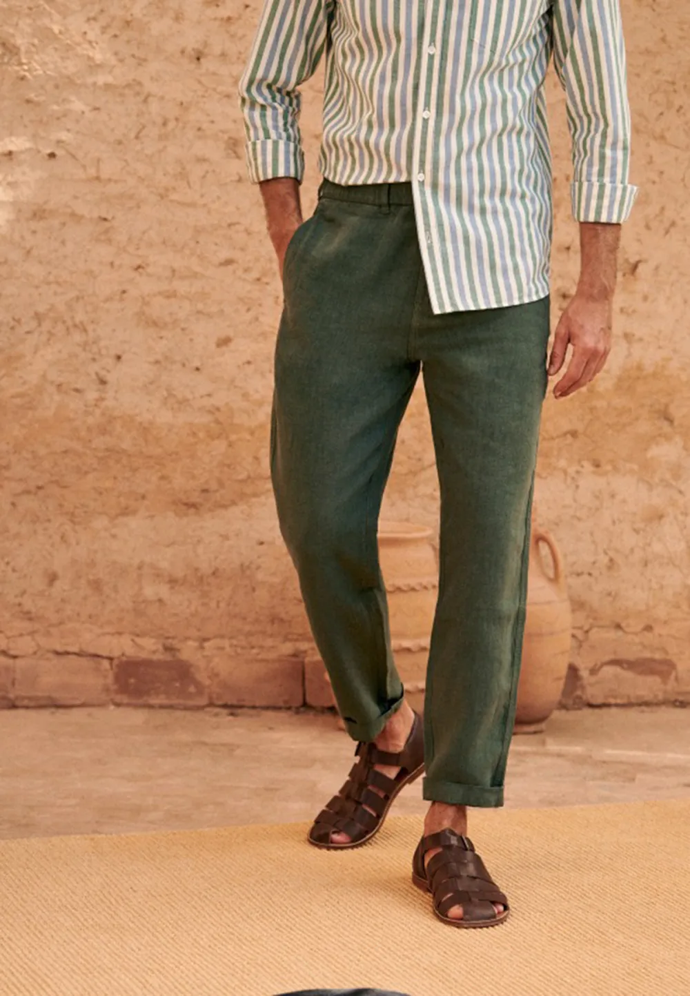 Trousers-Dark Green