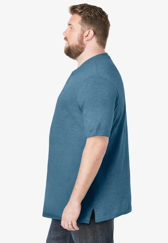 Shrink-Less Lightweight Henley T-Shirt