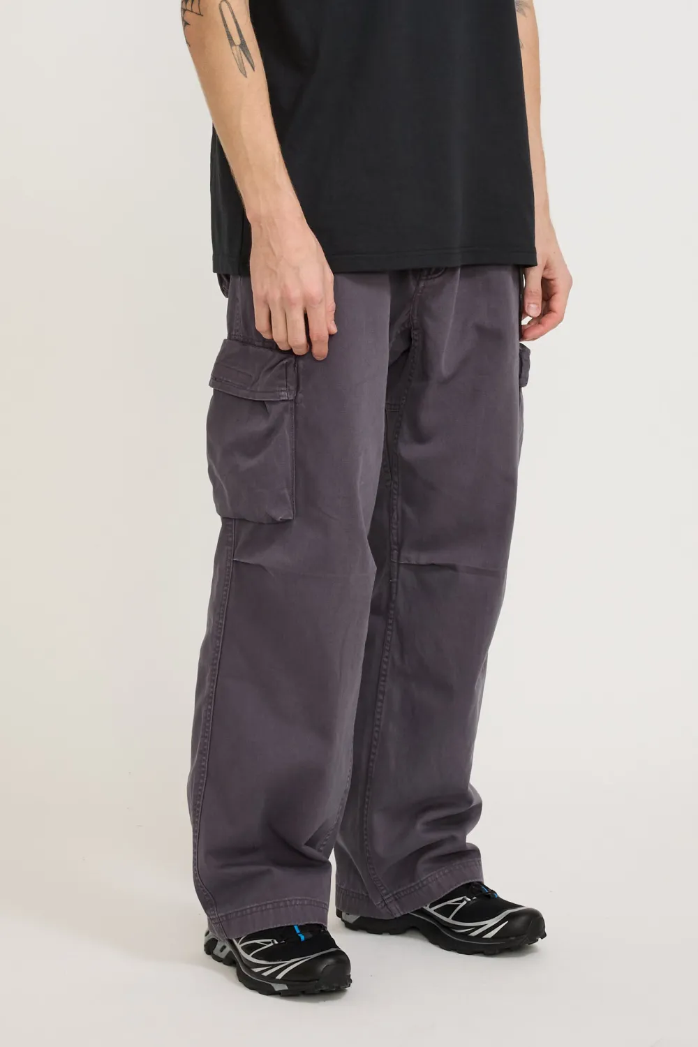Dark Grey Pocket Cargo Trousers
