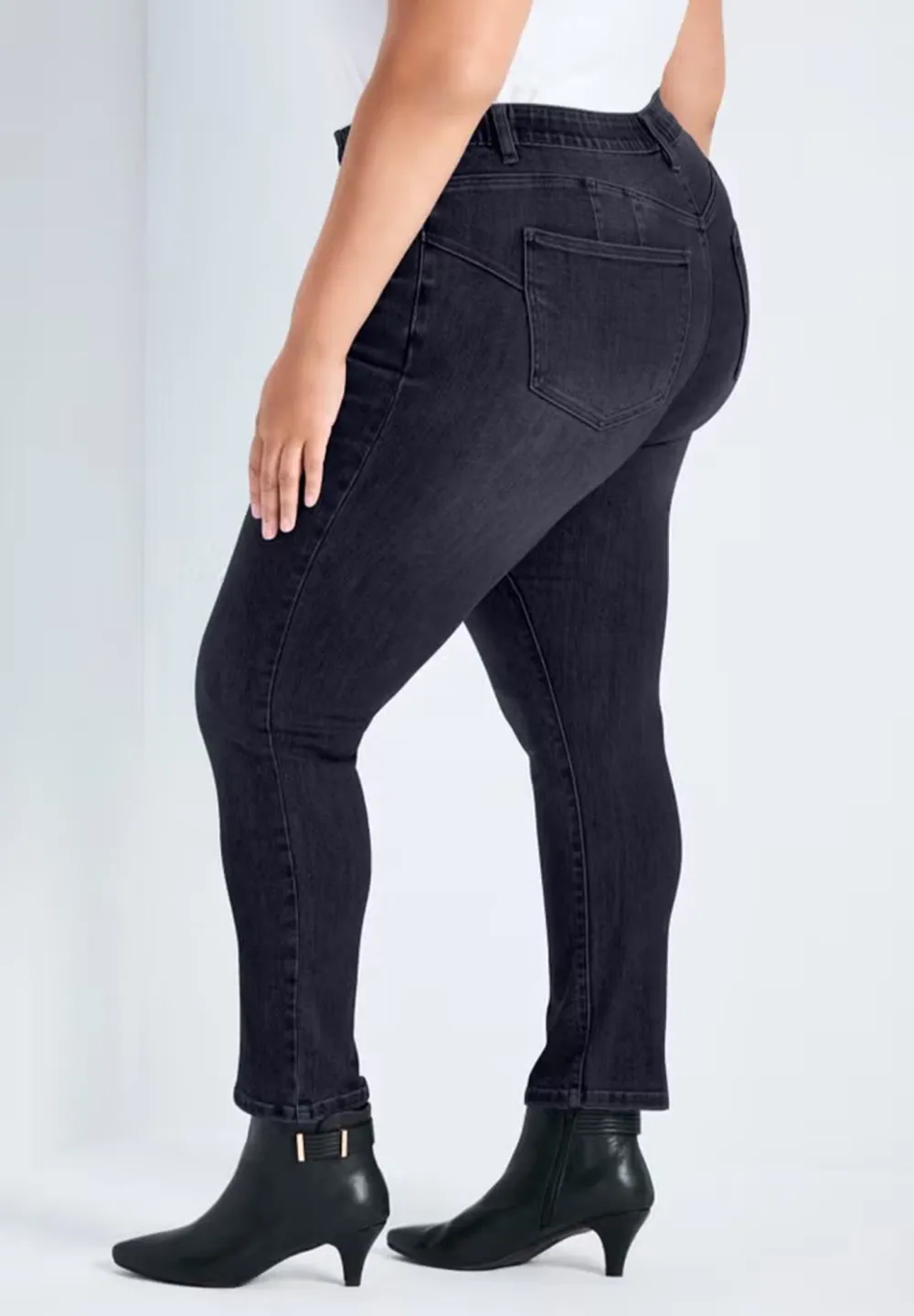 Tight Elastic Waistband Jeans