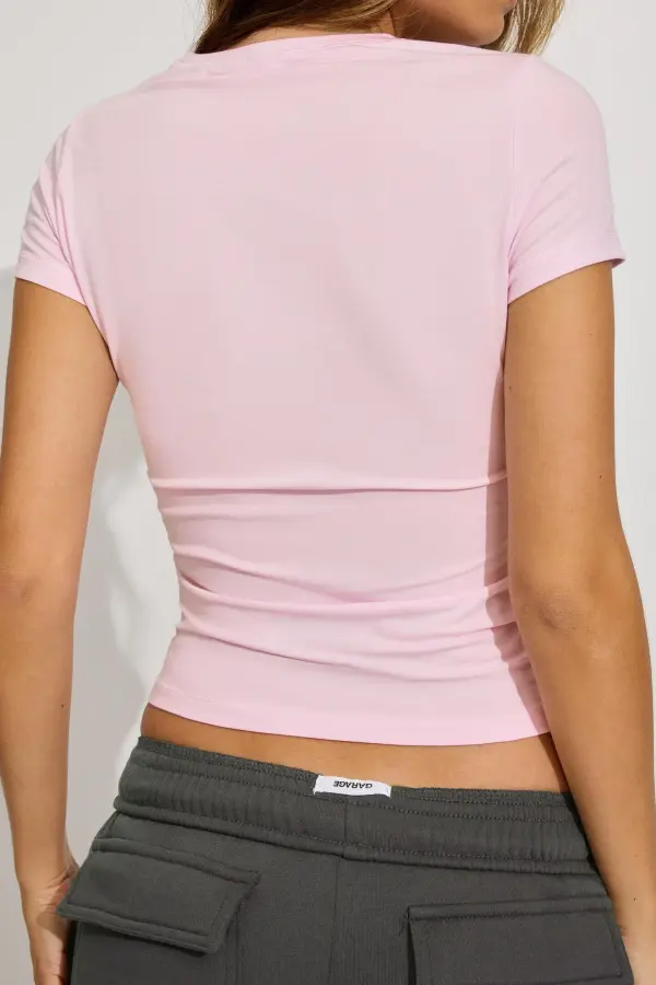 Pink Short Sleeve Slim Fit T-Shirt