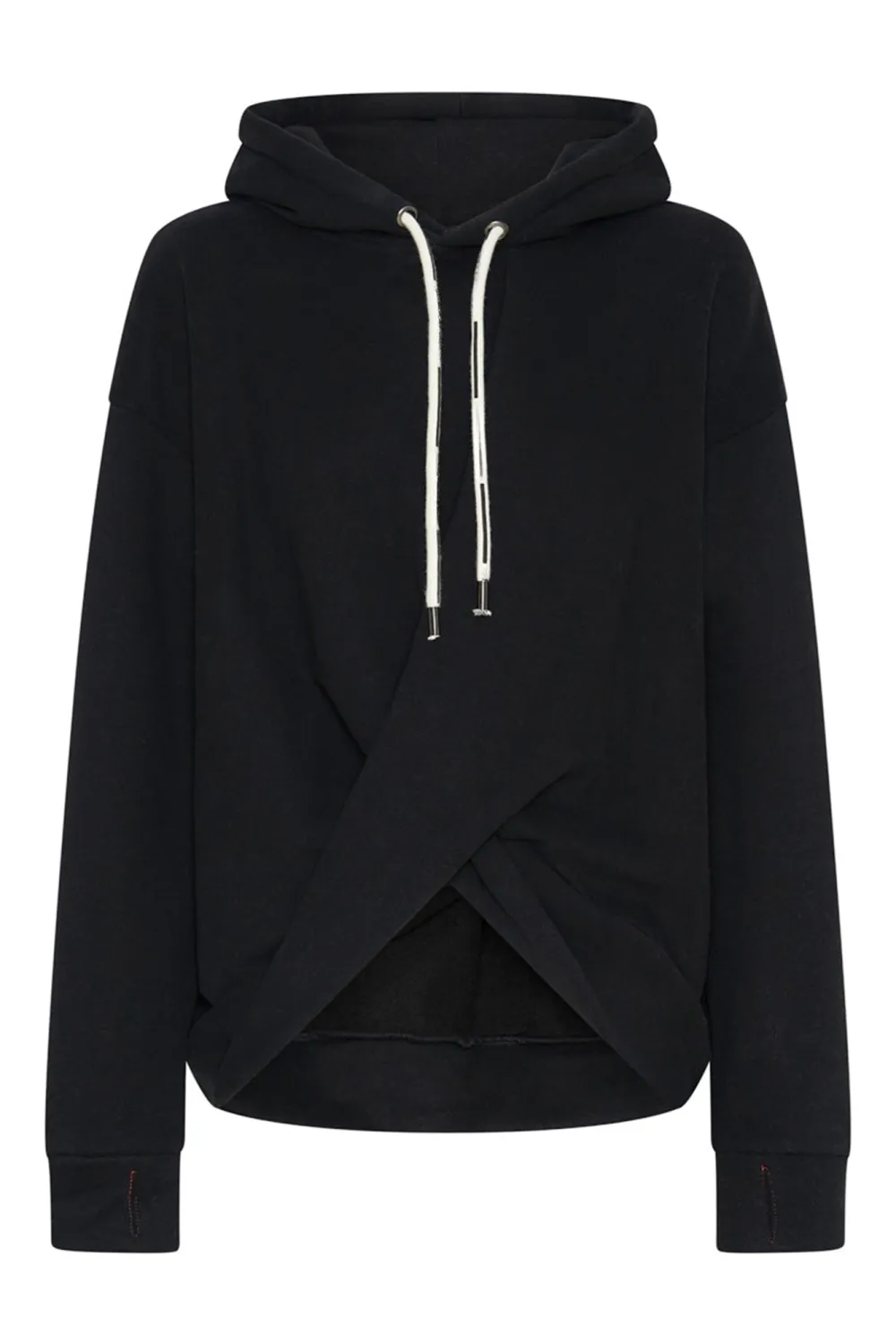 Black Comfortable Breathable Drawstring Loose  Hoodie