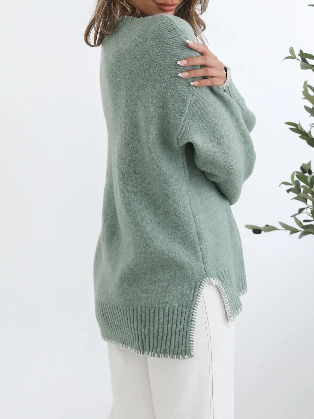 Casual Style Crew Neck Knits