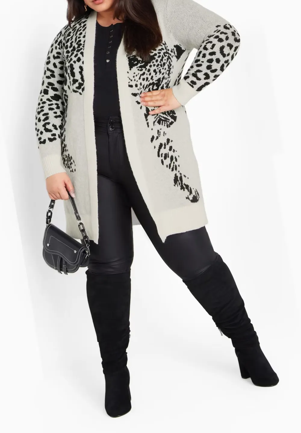 Leopard Print Shoulder Cardigan