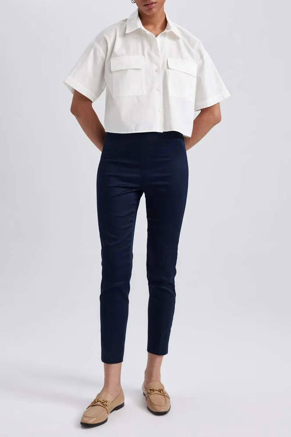 Elastic-Waist Solid Training Pants