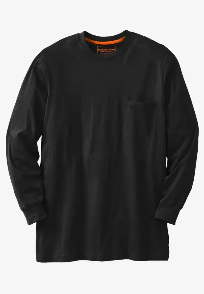 Heavyweight Crewneck Long-Sleeve Pocket T-Shirt
