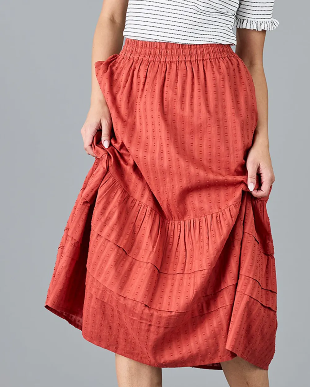 Red High Waisted Skirt