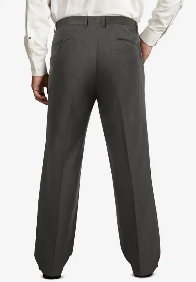 KS Signature No Hassle Classic Fit Expandable Waist Plain Front Dress Pants