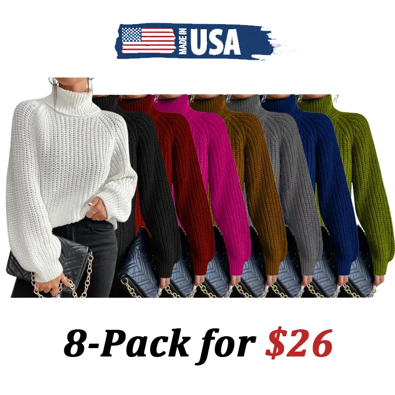 💥HOT SALE📢 Long Sleeves Loose Solid Color Split-Side High Neck Pullovers Sweater