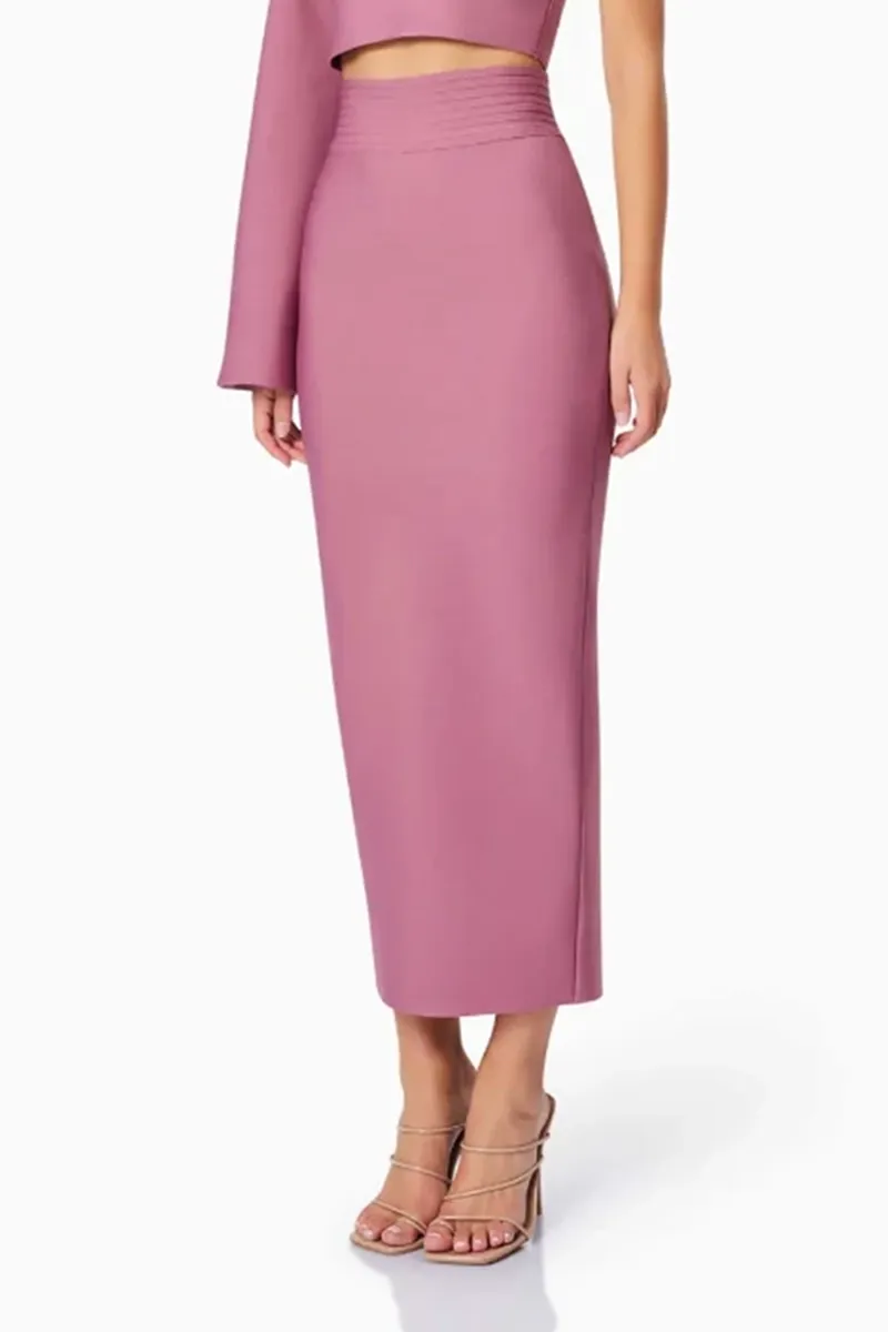 One Shoulder Flare Sleeve Two Piece Sets