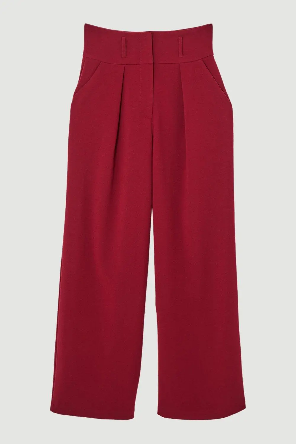 Compact Stretch Essential Tailored High Waist Wide Leg Trouser