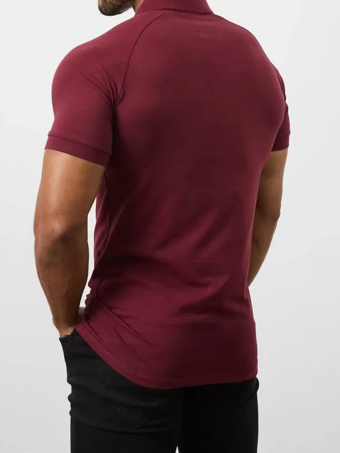Burgundy Soft Simple Athletic Polo Shirt