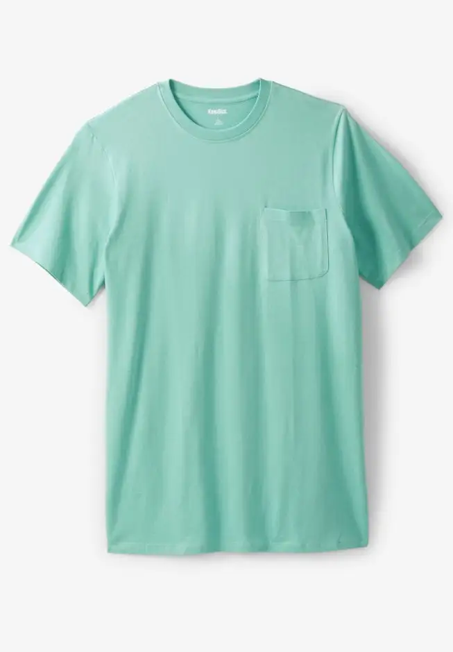 Shrink-Less Lightweight Longer-Length Crewneck Pocket T-Shirt