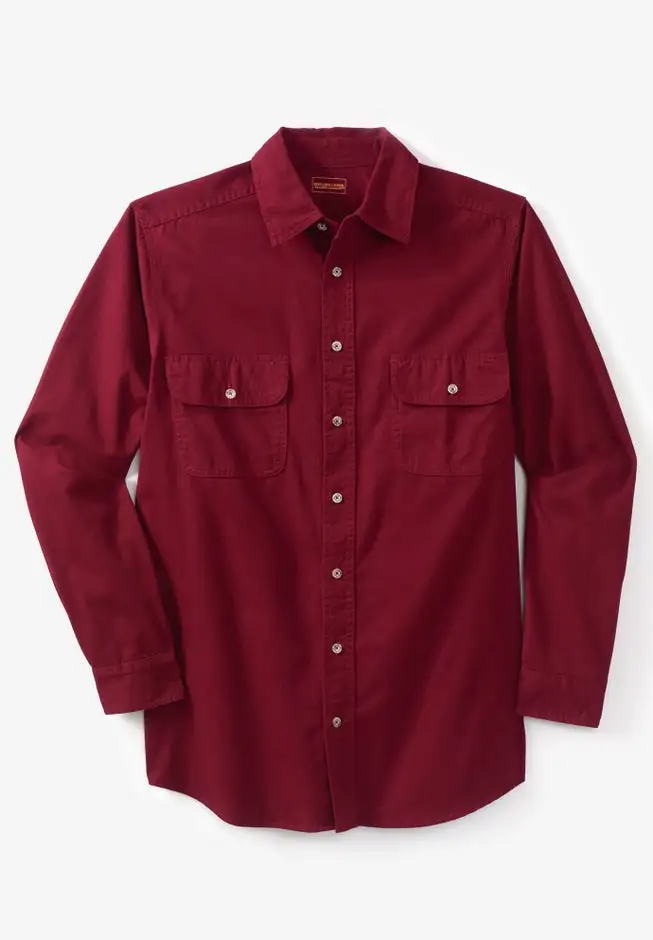 Long Sleeve Denim and Twill Shirt