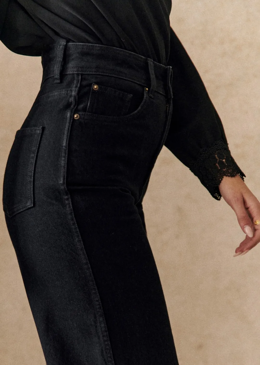Wide-Leg Pocket Bootcut Cropped Trousers