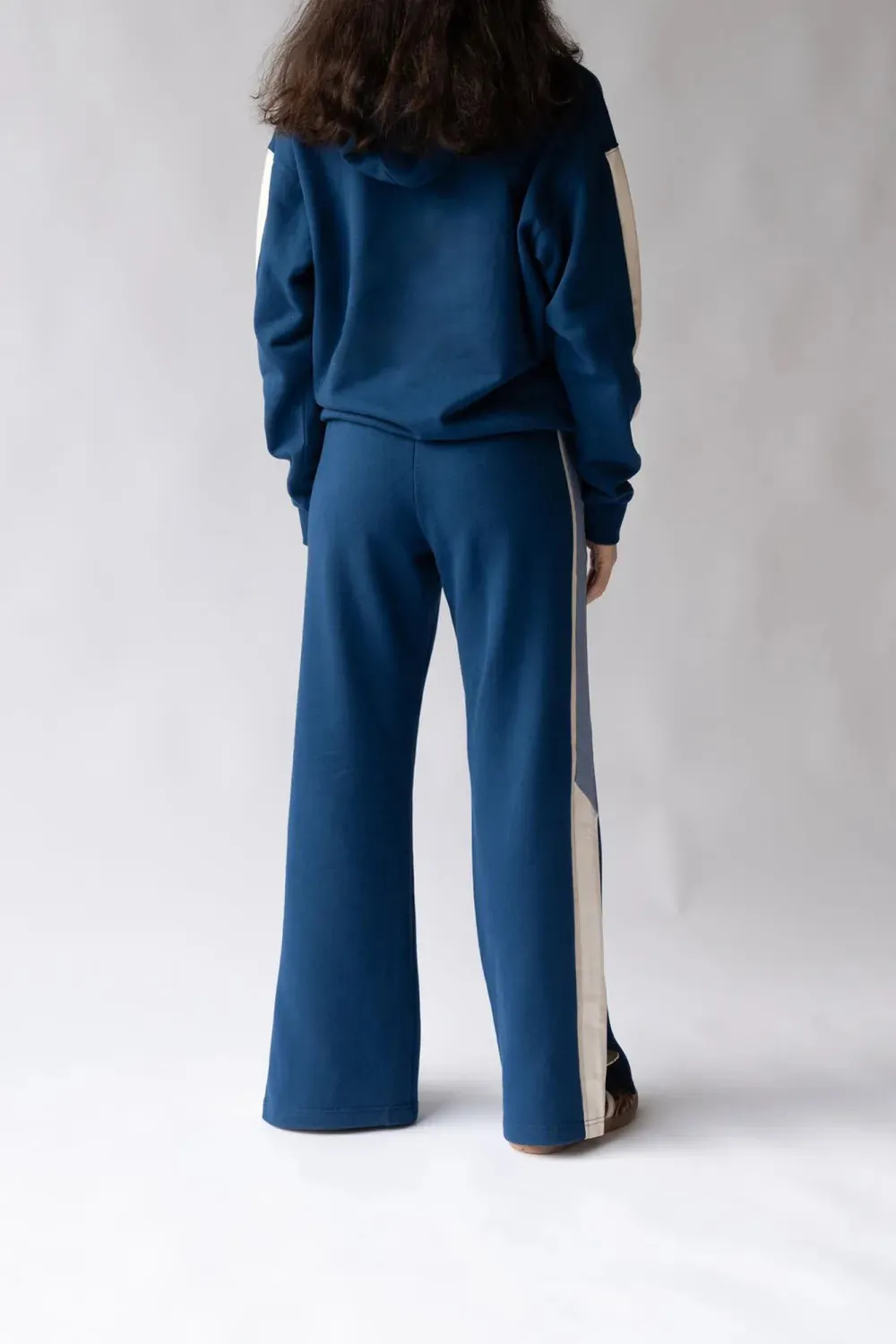 Dark Blue Classic Drawstring Breathable Loose Hoodie