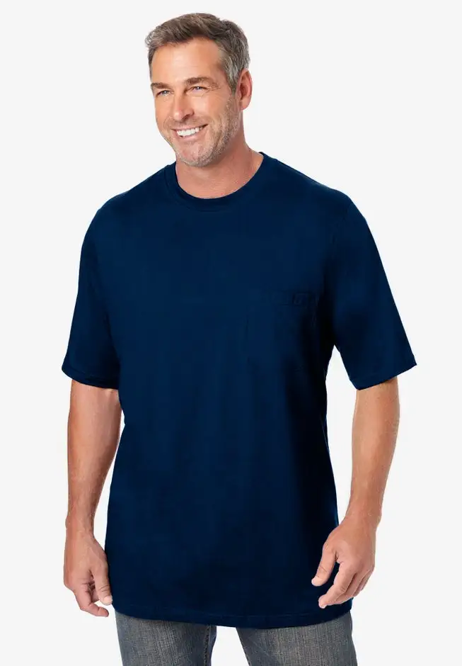 Shrink-Less Lightweight Pocket Crewneck T-Shirt