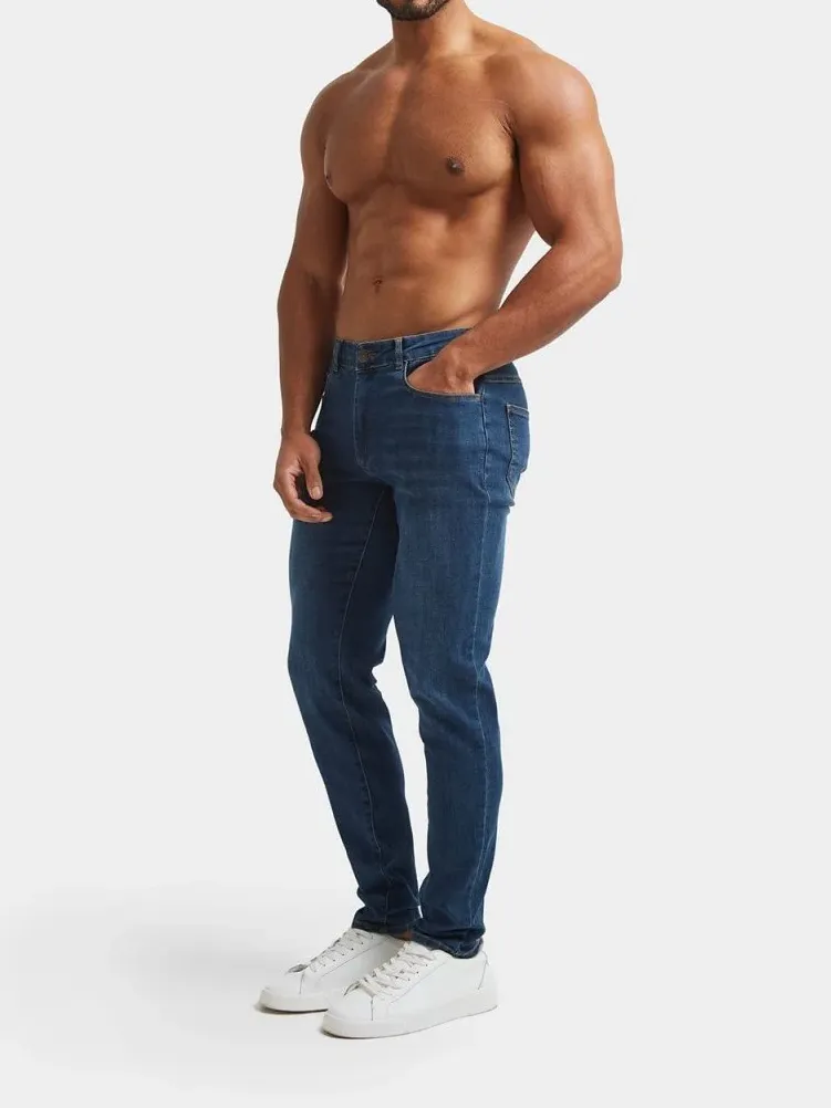 Dark Blue  Casual Daily Athletic Jeans