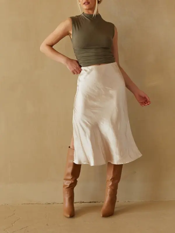 Taylor Ruched High Neck Tank Top