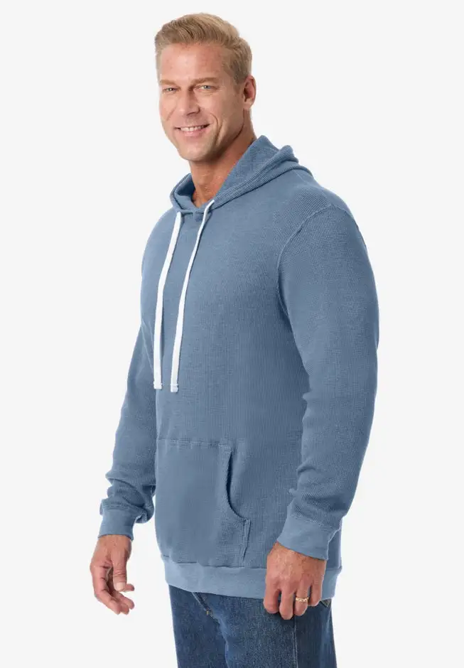 Waffle-Knit Thermal Hoodie