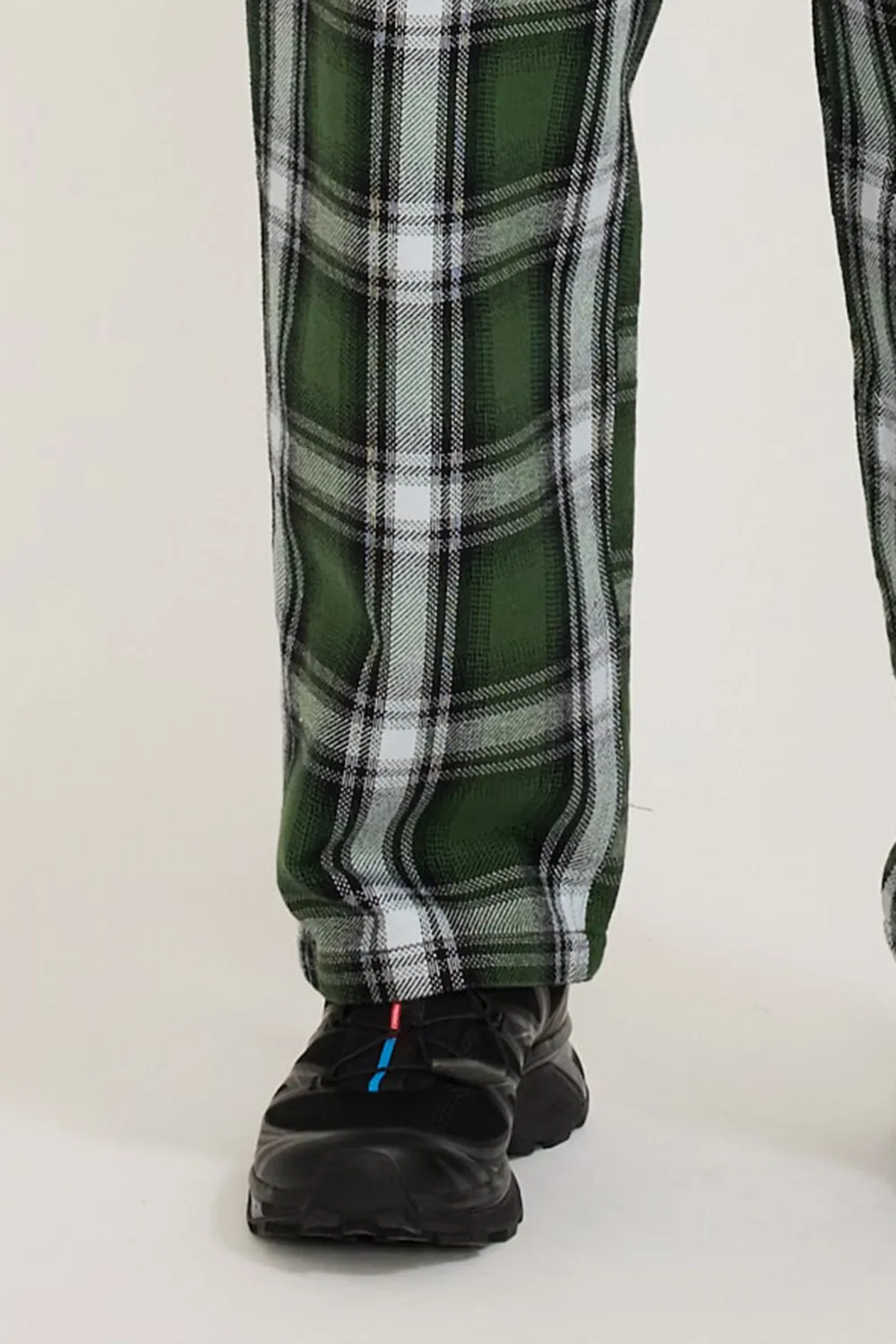 Vertical Striped Plaid Trousers