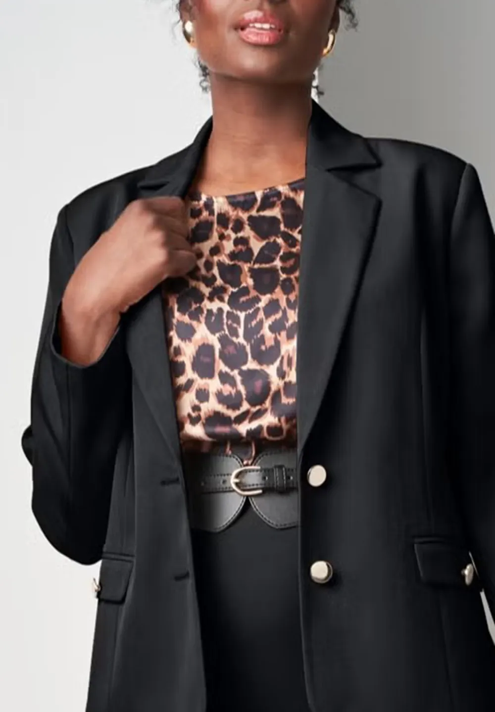 Crew Neck  Stretch Crepe Peplum Skirt Suit