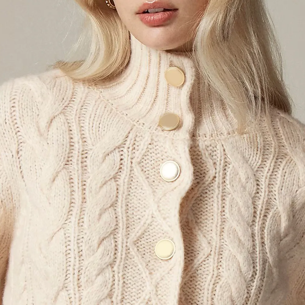 Cable-Knit Turtleneck Cardigans