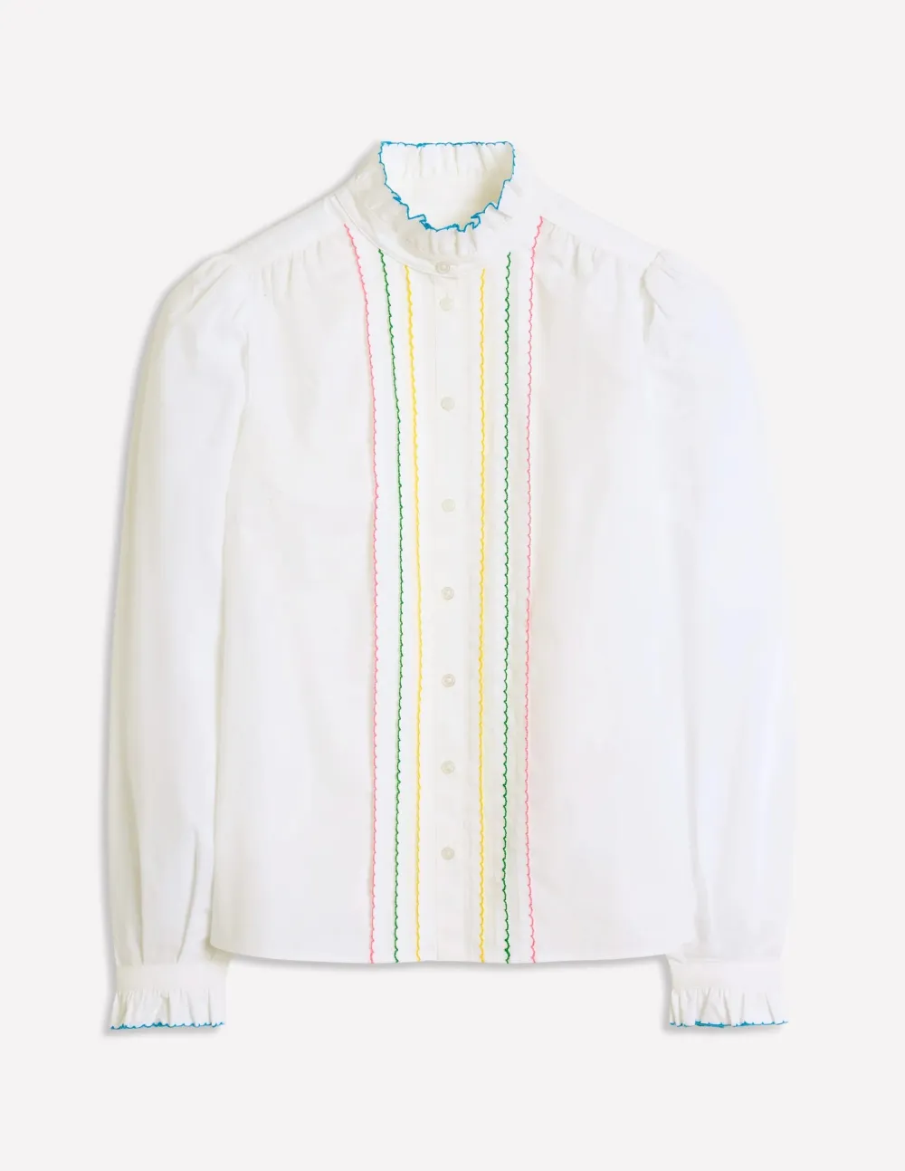 White Embroidered Cotton Shirt