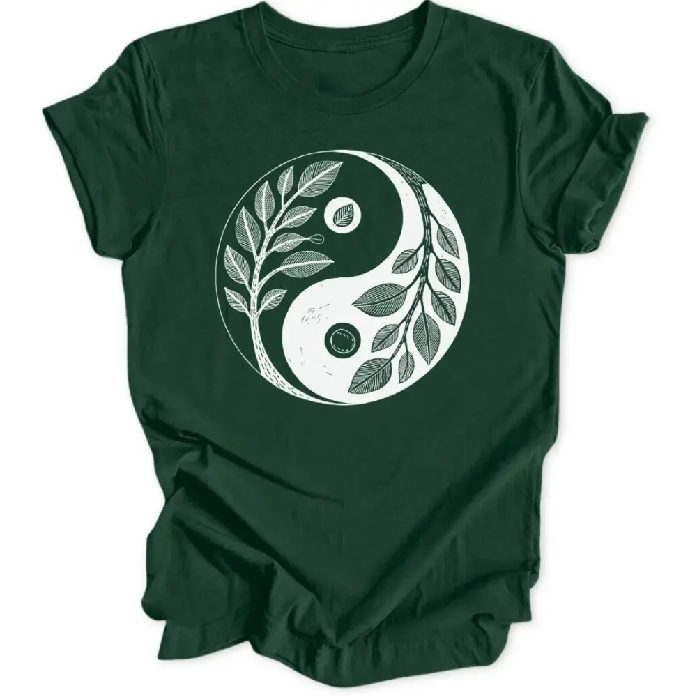 Ying Yang Leaves Unisex T-Shirt