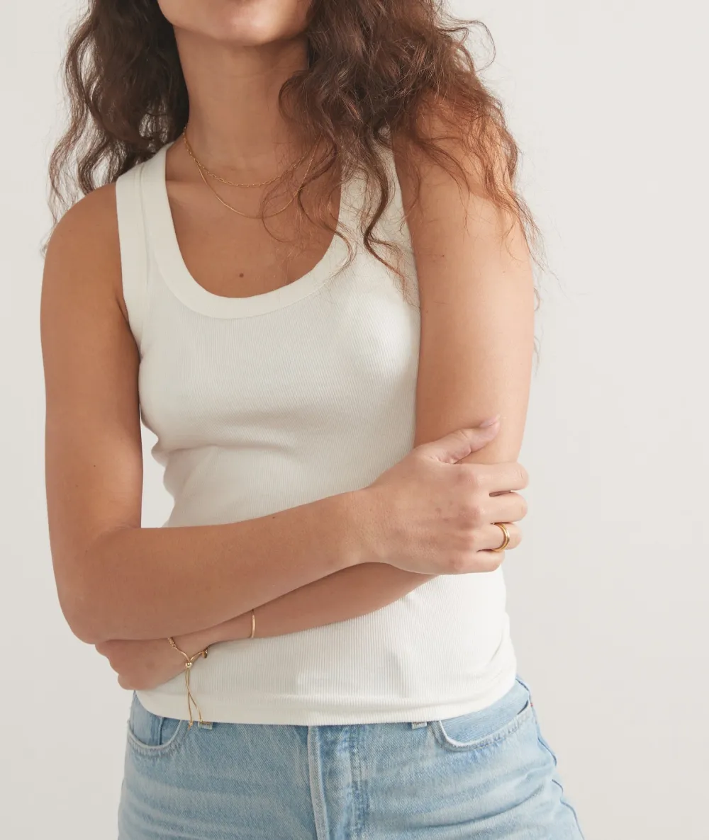 Basic Plain White Sleeveless Tank