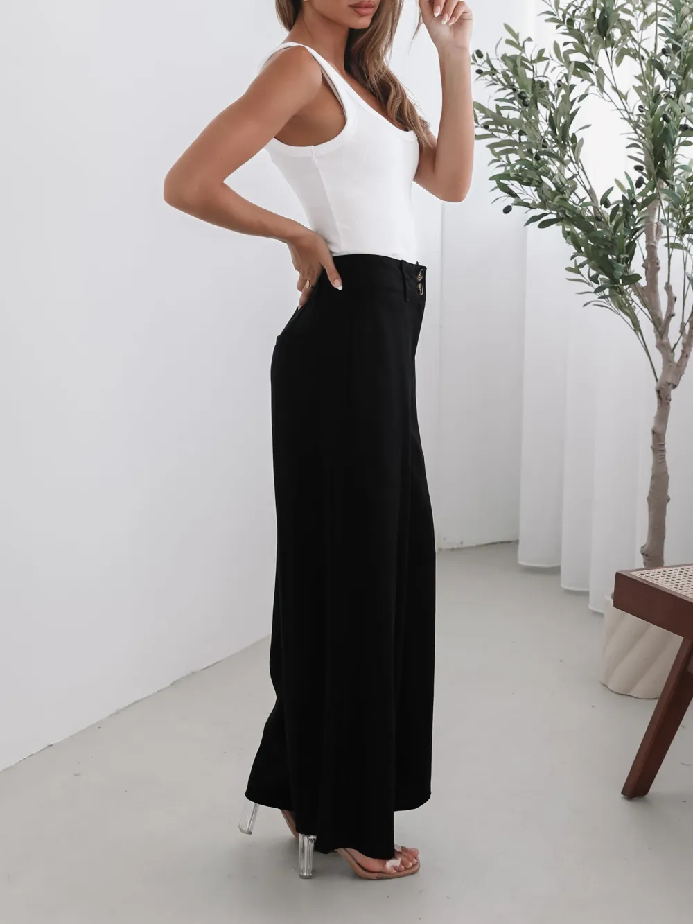 Black Daily High waisted Pants