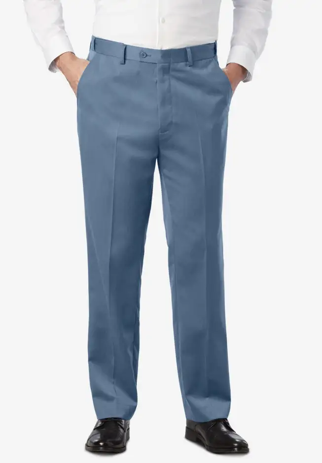 Easy Movement Plain-Front Expandable Dress Pants