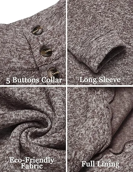 Men's Casual Slim Fit Pullover Sweater Knitted Thermal Sweatshirt.Fleece-lined For Warmth And Wind Protection.Comfortable And Stylish