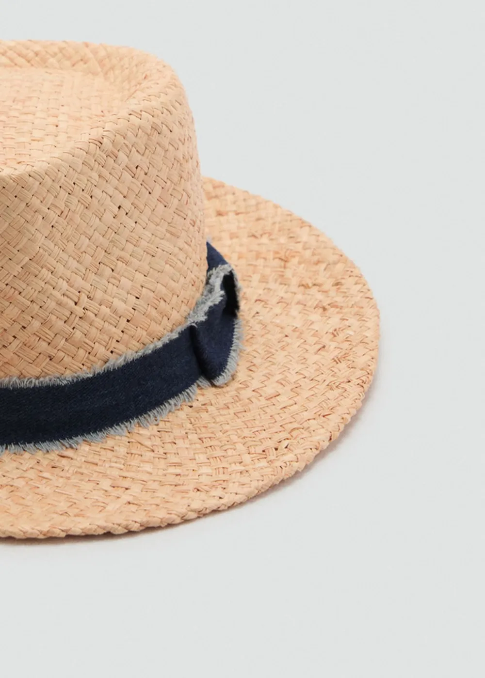 Casual Style Beige Hat With Denim Bow