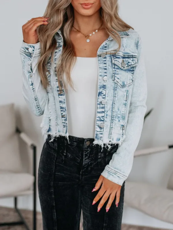 Asymmetrical Hem Cropped Jacket