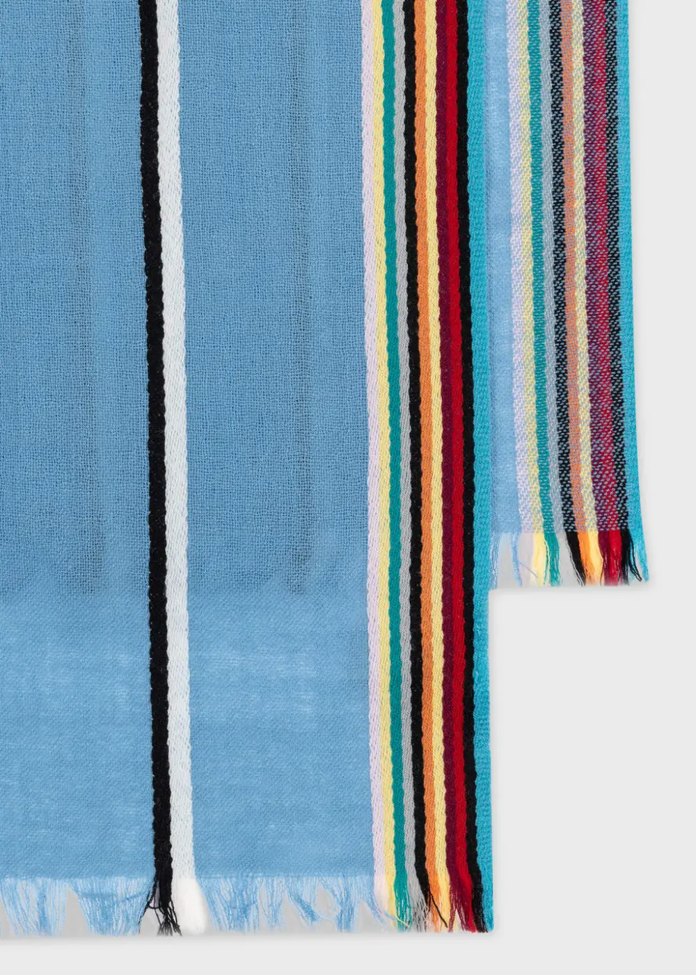 Light Blue Striped Colorful EEdge Scarf