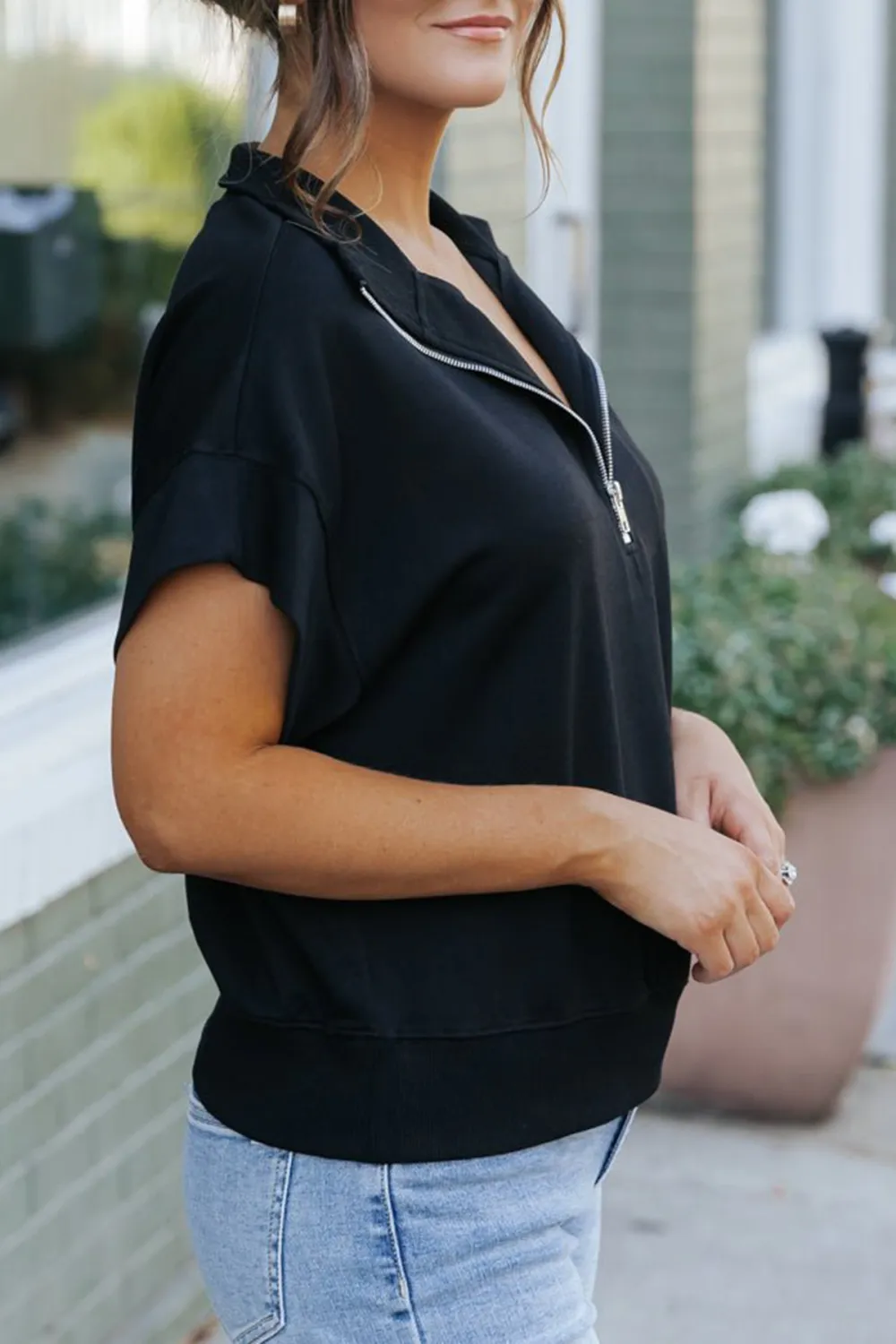 Laid Back and Comfy Half Zip Up Sweatshirt