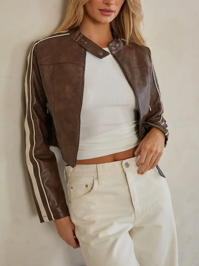 Riley Leather Cropped Jacket