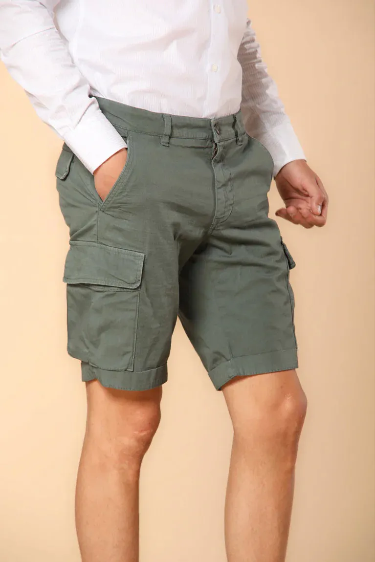 Men's Fashion Dark Green Slim Fit Cotton Shorts