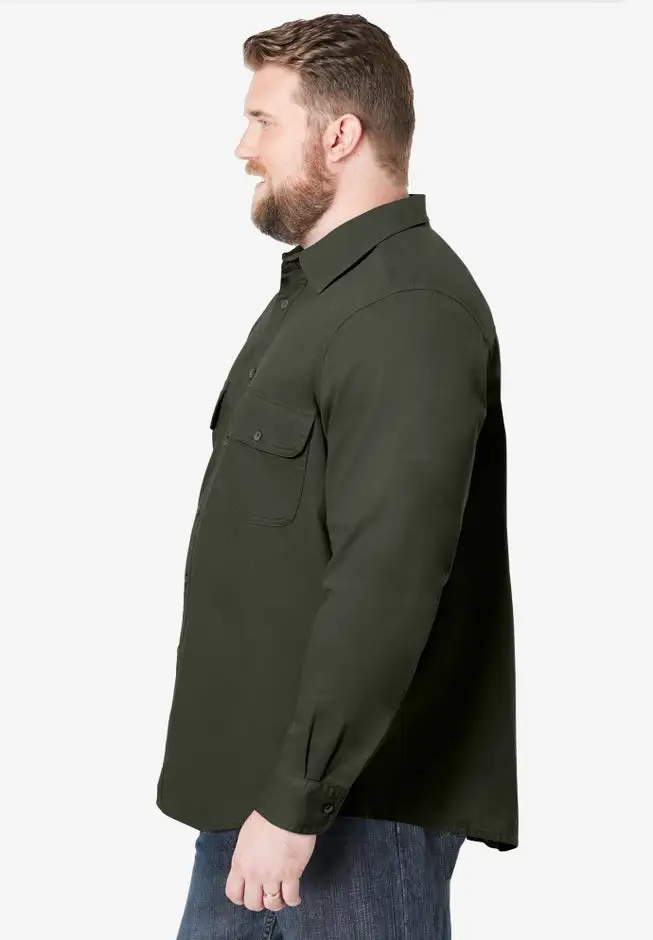 Long Sleeve Denim and Twill Shirt