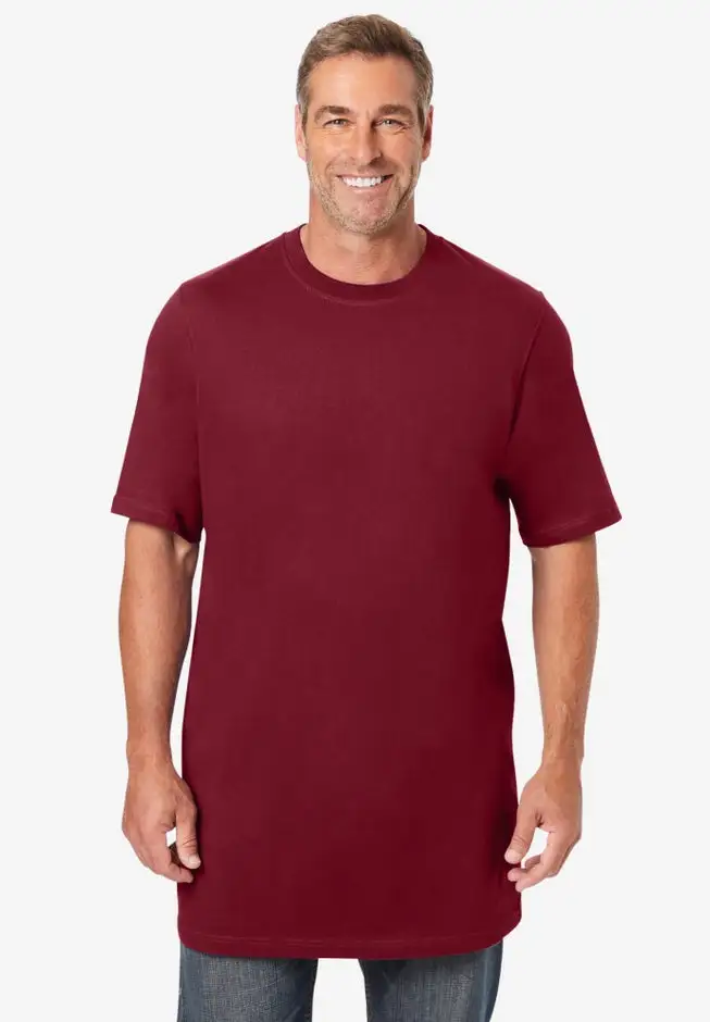 Shrink-Less Lightweight Longer-Length Crewneck T-Shirt