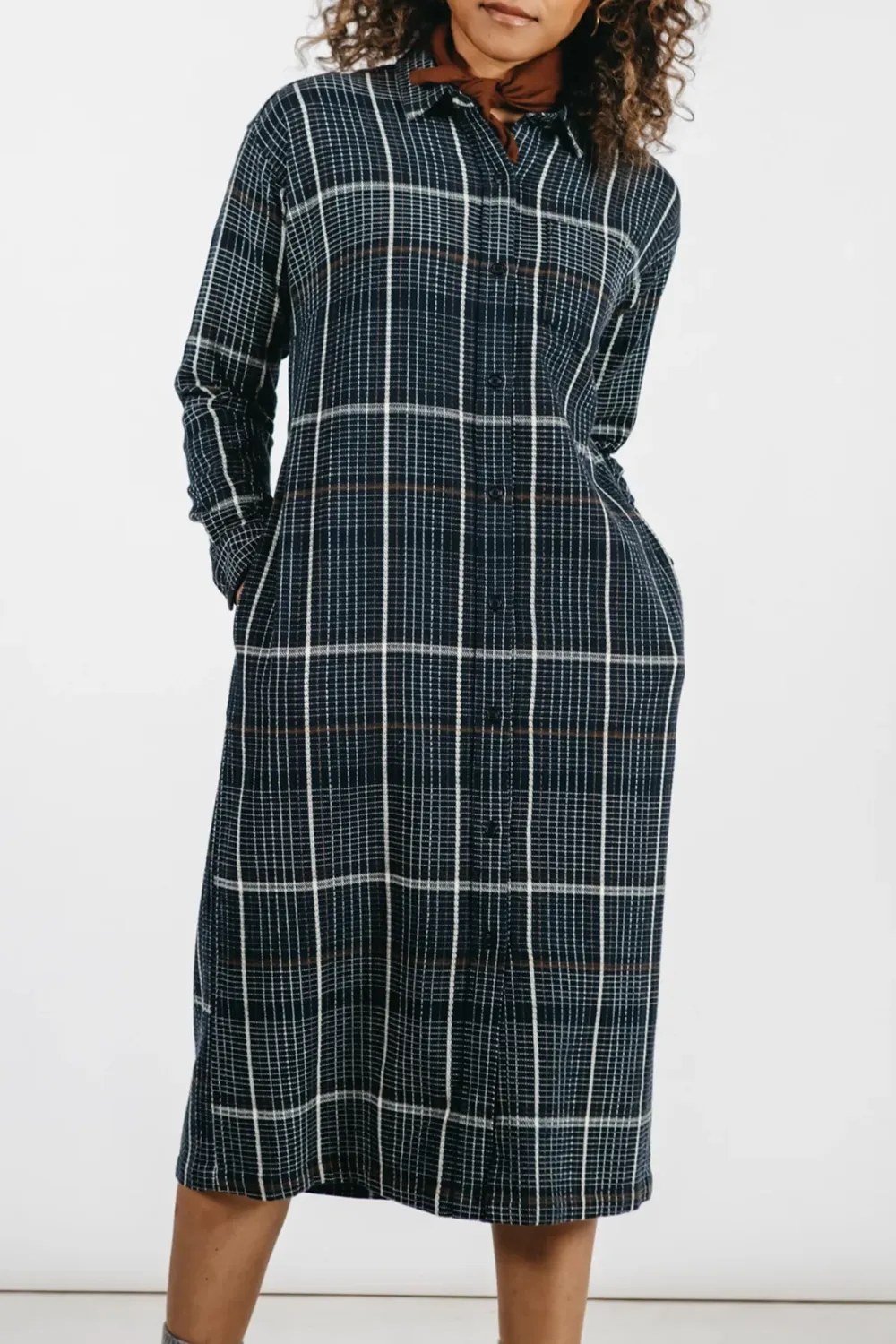 The Lapel Cotton Shirt Dress