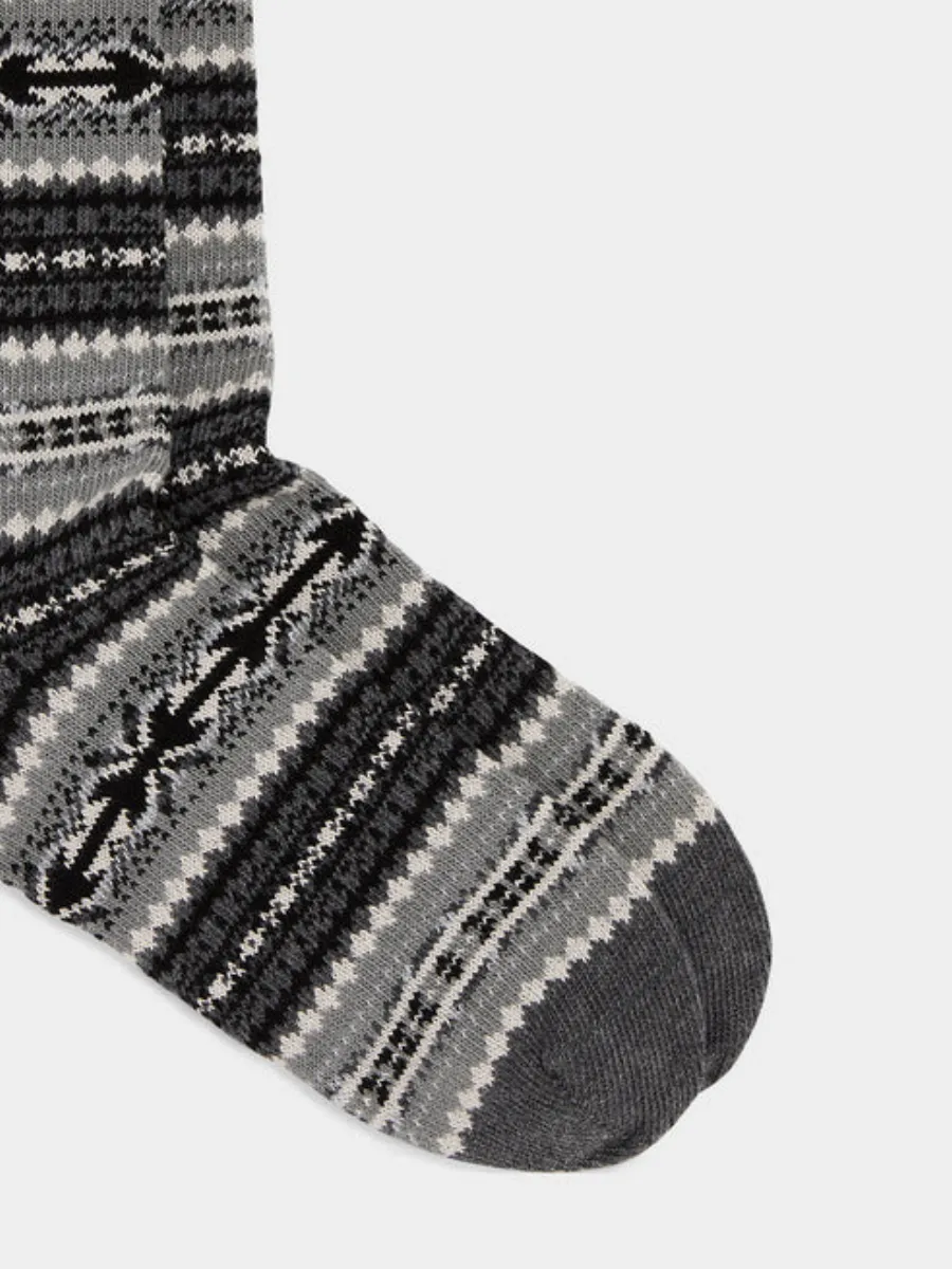 Vintage Patterned Crew Socks