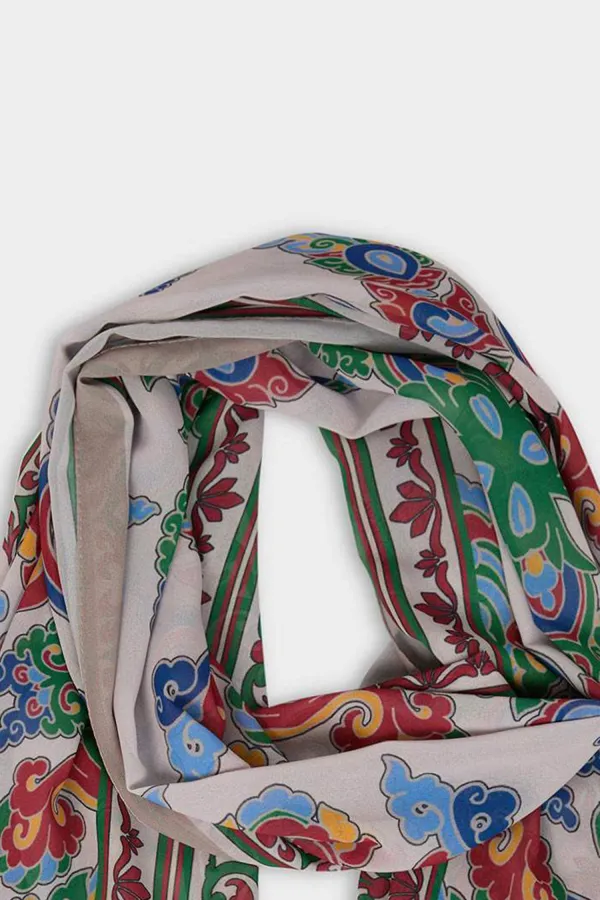 Retro Tribal Print Silk Scarf