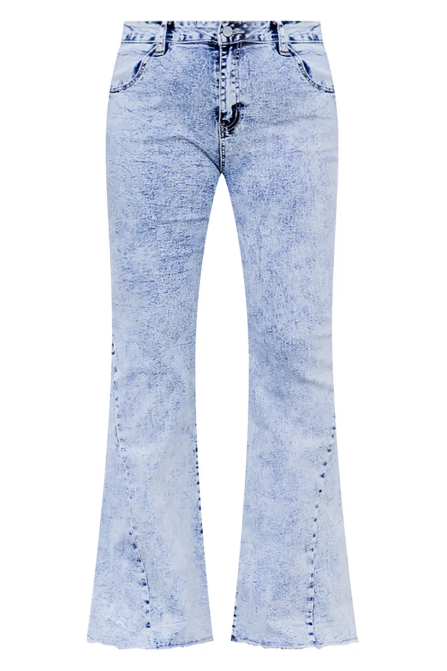Acid Wash High Waisted Flare Jeans