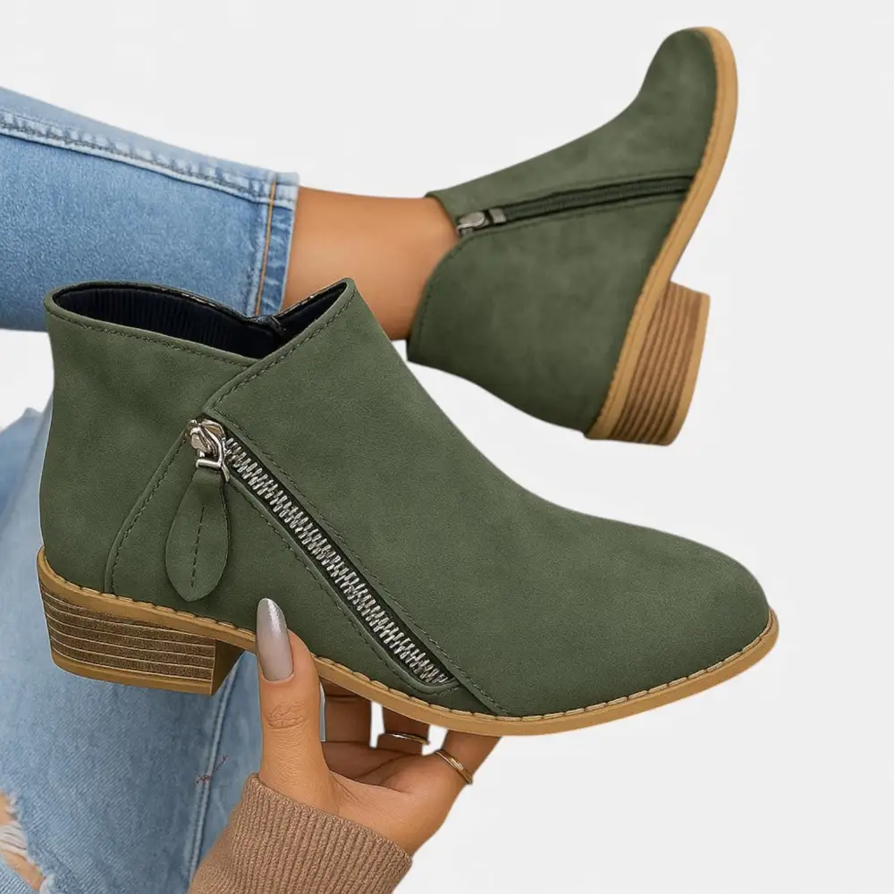 Stacked Heel Ankle Boots