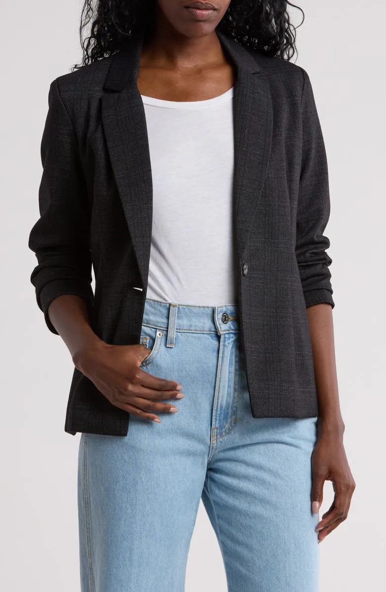 Plaid Classics Single-Button Blazer