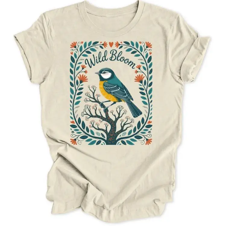 Wild Bloom Bird Unisex T-Shirt